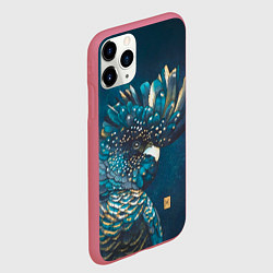 Чехол iPhone 11 Pro матовый Попугай акварельный - big picture, цвет: 3D-малиновый — фото 2