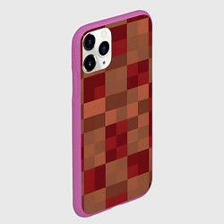 Чехол iPhone 11 Pro матовый Бордовые пиксели, цвет: 3D-фиолетовый — фото 2