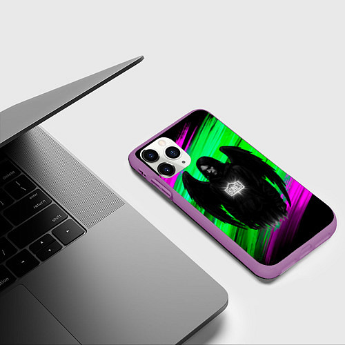 Чехол iPhone 11 Pro матовый Bones падший ангел / 3D-Фиолетовый – фото 3