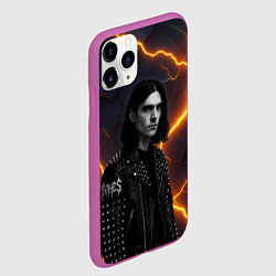 Чехол iPhone 11 Pro матовый Bones рок звезда, цвет: 3D-фиолетовый — фото 2