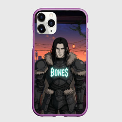 Чехол iPhone 11 Pro матовый Bones в аниме, цвет: 3D-фиолетовый