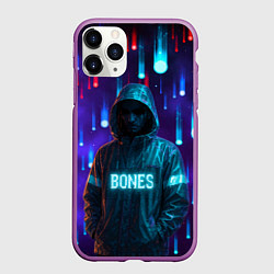 Чехол iPhone 11 Pro матовый Bones в стиле киберпанк