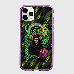 Чехол iPhone 11 Pro матовый Bones психоделический стиль