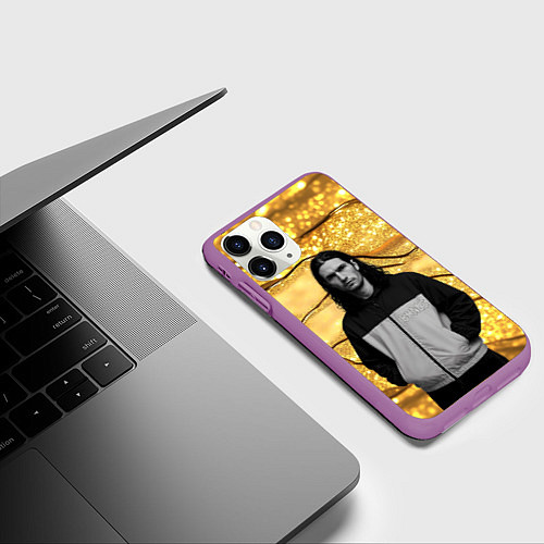 Чехол iPhone 11 Pro матовый Bones в спортивках / 3D-Фиолетовый – фото 3