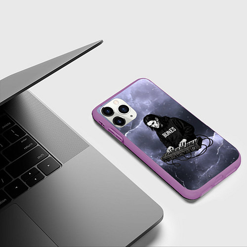 Чехол iPhone 11 Pro матовый Bomes клавишник / 3D-Фиолетовый – фото 3