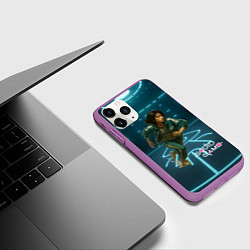 Чехол iPhone 11 Pro матовый Игра в кальмара - игрок 067 бежит, цвет: 3D-фиолетовый — фото 2