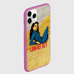Чехол iPhone 11 Pro матовый Lana Del Rey в джинсовом костюме, цвет: 3D-фиолетовый — фото 2