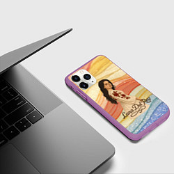Чехол iPhone 11 Pro матовый Lana Del Rey в платье с цветами, цвет: 3D-фиолетовый — фото 2