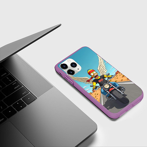 Чехол iPhone 11 Pro матовый Летящий в даль Гомер - Ария / 3D-Фиолетовый – фото 3