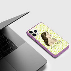 Чехол iPhone 11 Pro матовый Lana Del Rey в ретро стиле, цвет: 3D-фиолетовый — фото 2