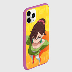 Чехол iPhone 11 Pro матовый Дандадан - Момочка, цвет: 3D-фиолетовый — фото 2