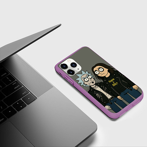 Чехол iPhone 11 Pro матовый КиШ - Рик и Морти / 3D-Фиолетовый – фото 3