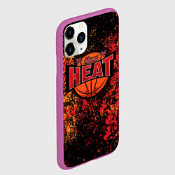 Чехол iPhone 11 Pro матовый Майами Хит - цветовой хаос, цвет: 3D-фиолетовый — фото 2