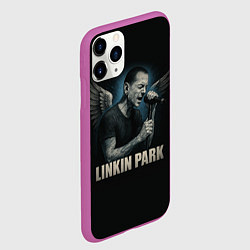 Чехол iPhone 11 Pro матовый Chester Bennington - Angel, цвет: 3D-фиолетовый — фото 2