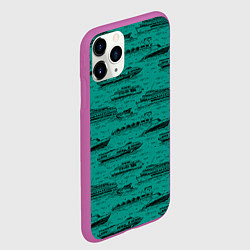 Чехол iPhone 11 Pro матовый Корабли плывут по Неве, цвет: 3D-фиолетовый — фото 2