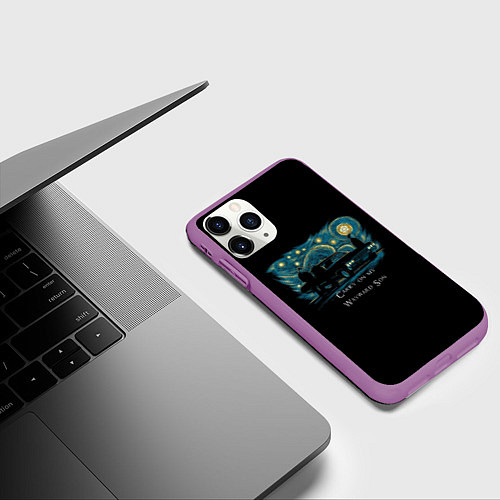 Чехол iPhone 11 Pro матовый Сверхъестественное carry on my wayward son / 3D-Фиолетовый – фото 3