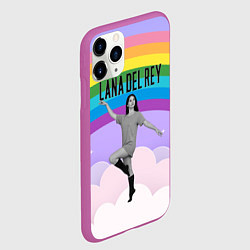 Чехол iPhone 11 Pro матовый Lana Del Rey на фоне радуги, цвет: 3D-фиолетовый — фото 2