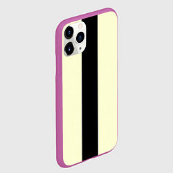 Чехол iPhone 11 Pro матовый Color black beige line, цвет: 3D-фиолетовый — фото 2