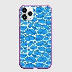 Чехол iPhone 11 Pro матовый Волновая рябь на поверхности воды паттерн, цвет: 3D-фиолетовый