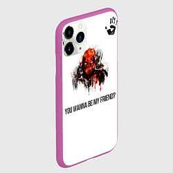 Чехол iPhone 11 Pro матовый Deadpool - быть другом, цвет: 3D-фиолетовый — фото 2