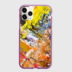 Чехол iPhone 11 Pro матовый Живая Абстракция: Поток Цветов и Форм в Постоянном, цвет: 3D-фиолетовый