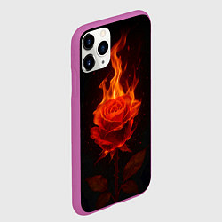 Чехол iPhone 11 Pro матовый Flaming rose, цвет: 3D-фиолетовый — фото 2