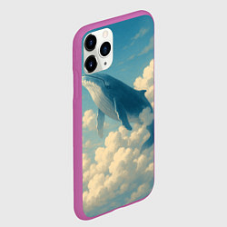 Чехол iPhone 11 Pro матовый Кит в облаках, цвет: 3D-фиолетовый — фото 2