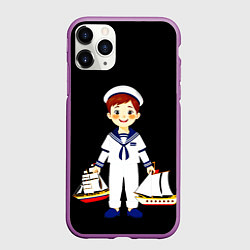 Чехол iPhone 11 Pro матовый Маленький морячок