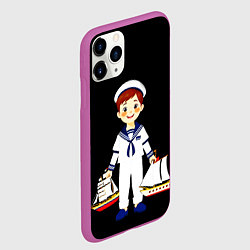 Чехол iPhone 11 Pro матовый Маленький морячок, цвет: 3D-фиолетовый — фото 2