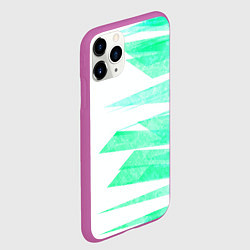 Чехол iPhone 11 Pro матовый Color white light blue strip, цвет: 3D-фиолетовый — фото 2