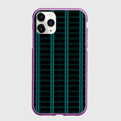 Чехол iPhone 11 Pro матовый Color blue dark stripe, цвет: 3D-фиолетовый