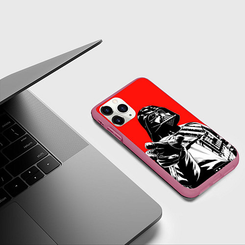 Чехол iPhone 11 Pro матовый Star wars - Darth Wader / 3D-Малиновый – фото 3