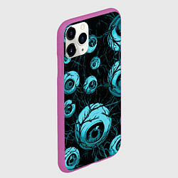 Чехол iPhone 11 Pro матовый Синие глаза, цвет: 3D-фиолетовый — фото 2