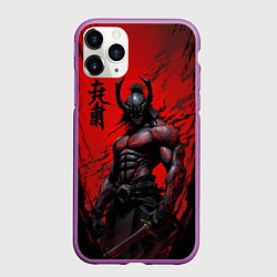 Чехол iPhone 11 Pro матовый Они воин самурай, цвет: 3D-фиолетовый
