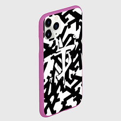 Чехол iPhone 11 Pro матовый Doom x half life pattern, цвет: 3D-фиолетовый — фото 2