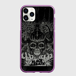 Чехол iPhone 11 Pro матовый Black Sabbath death skull, цвет: 3D-фиолетовый