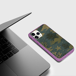 Чехол iPhone 11 Pro матовый Подводный камуфляж из рыб, цвет: 3D-фиолетовый — фото 2