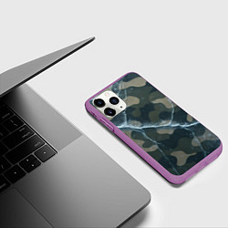 Чехол iPhone 11 Pro матовый Ледяной камуфляж, цвет: 3D-фиолетовый — фото 2