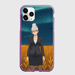 Чехол iPhone 11 Pro матовый Сэйко Аясэ Дандадан, цвет: 3D-фиолетовый
