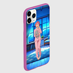 Чехол iPhone 11 Pro матовый Сиратори Айра хочет спать, цвет: 3D-фиолетовый — фото 2