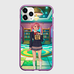 Чехол iPhone 11 Pro матовый Дандадан Сиратори Айра хочет обнимашек, цвет: 3D-фиолетовый