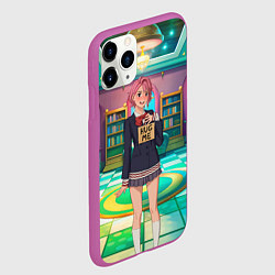 Чехол iPhone 11 Pro матовый Дандадан Сиратори Айра хочет обнимашек, цвет: 3D-фиолетовый — фото 2