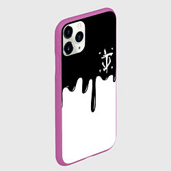 Чехол iPhone 11 Pro матовый Doom logo жидкие краски, цвет: 3D-фиолетовый — фото 2