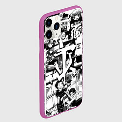 Чехол iPhone 11 Pro матовый Doom anime black, цвет: 3D-фиолетовый — фото 2