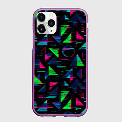 Чехол iPhone 11 Pro матовый Геометрия глитч, цвет: 3D-фиолетовый