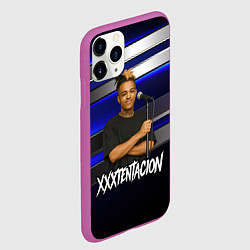 Чехол iPhone 11 Pro матовый XXXTentacion с микрофоном довольный, цвет: 3D-фиолетовый — фото 2