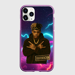 Чехол iPhone 11 Pro матовый XXXTentacion с цепью, цвет: 3D-фиолетовый