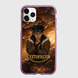 Чехол iPhone 11 Pro матовый XXXTentacion anime style, цвет: 3D-фиолетовый