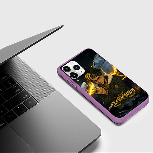 Чехол iPhone 11 Pro матовый XXXTentacion мультяшный стиль / 3D-Фиолетовый – фото 3