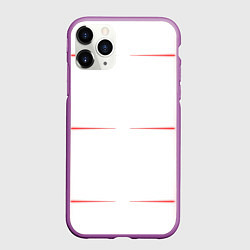 Чехол iPhone 11 Pro матовый Color white red stripes, цвет: 3D-фиолетовый